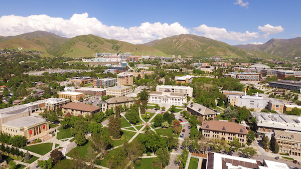 aerial shot of the University of Utah's presidents circle